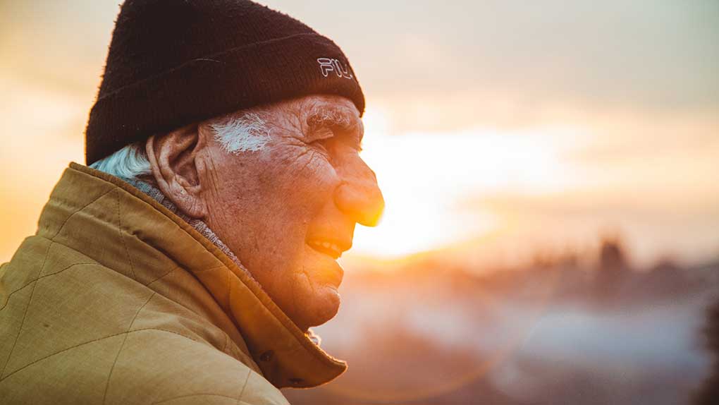 Older man looking away