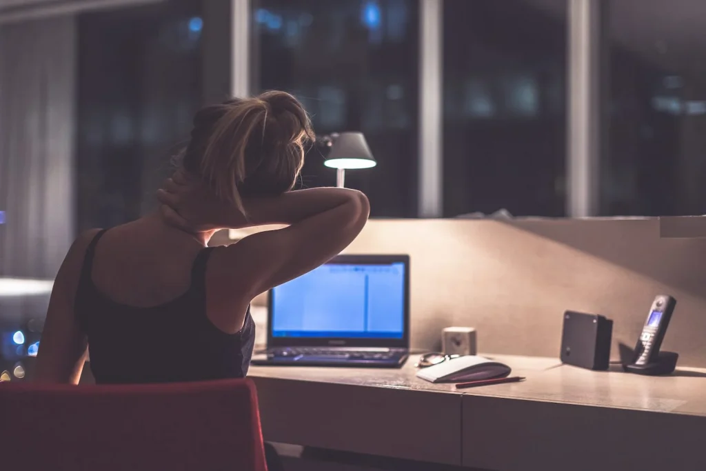 woman working from home