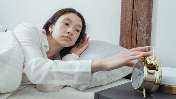 Woman waking up